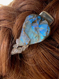 Labradorite and Herkimer Diamond Clip (Teardrop)