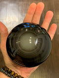 Magical Rainbow Obsidian Sphere with Selenite Stand