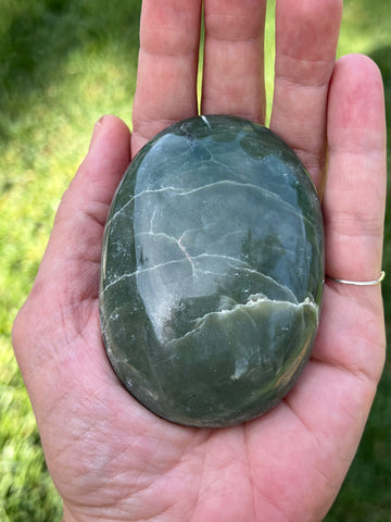 Jade Nephrite Palm Stone