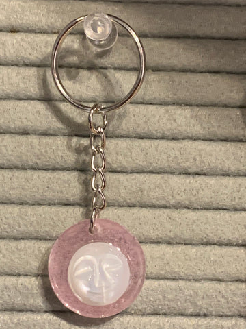 Moon Face Key Chain (Pink)